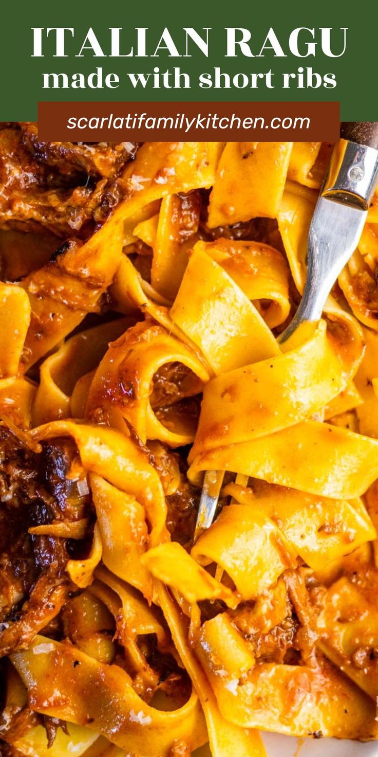 pasta with meat and sauce in a white bowl