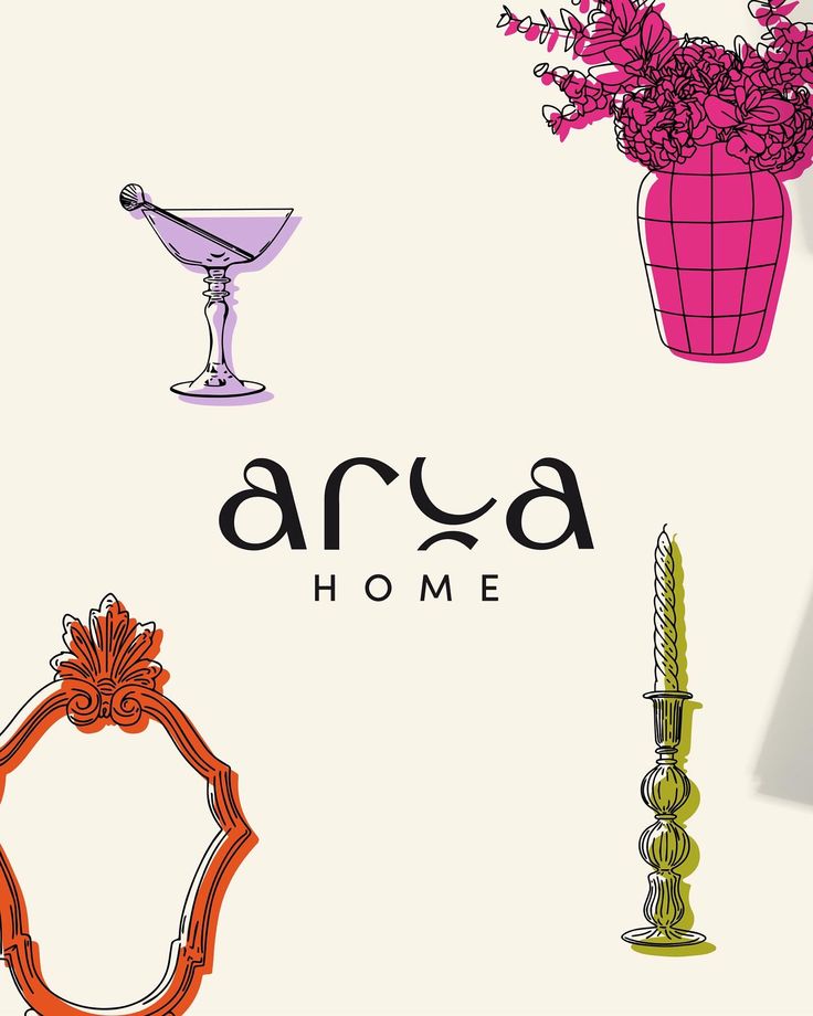 an image of the word araa home surrounded by various objects