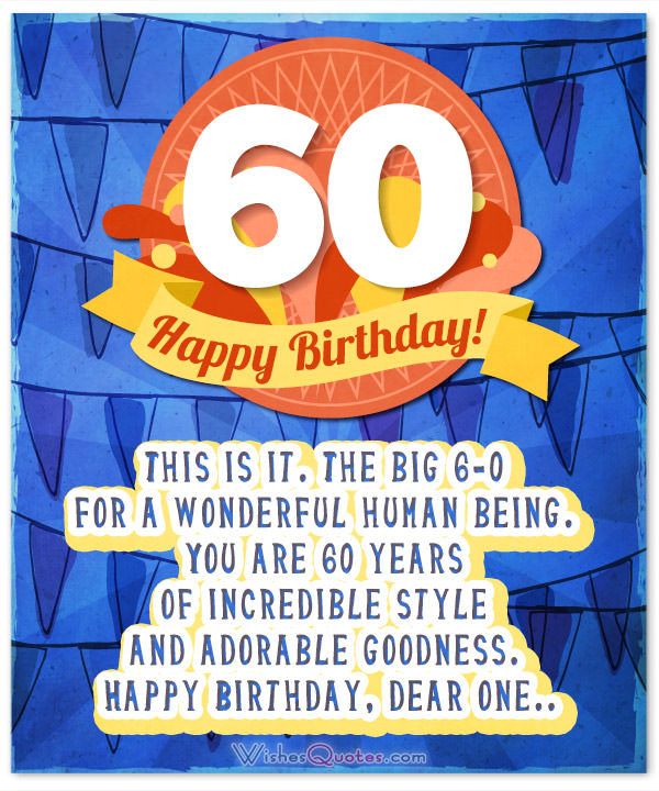 a birthday card with the number 60 on it