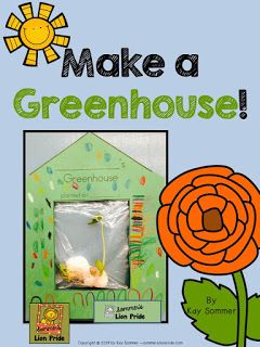 a green house with an orange flower next to it and the words make a greenhouse