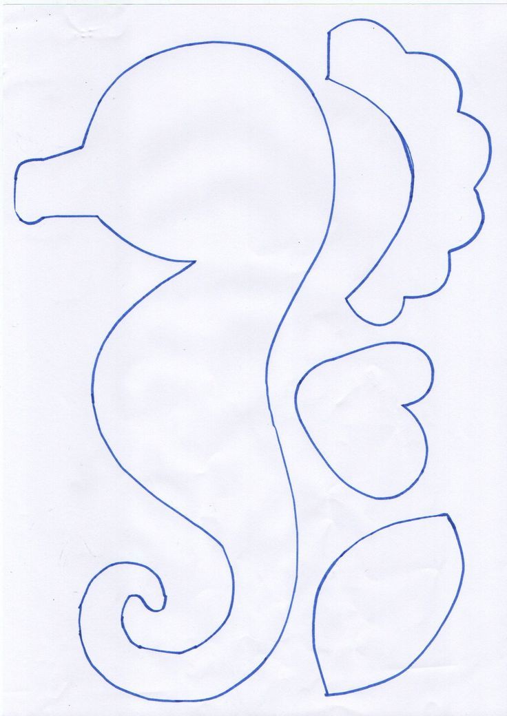 a drawing of a sea horse with the outlines cut out to look like it's head