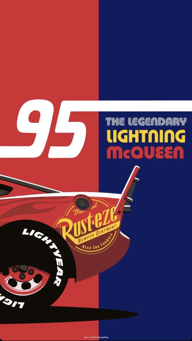 the poster for the 95th anniversary lightning racing car