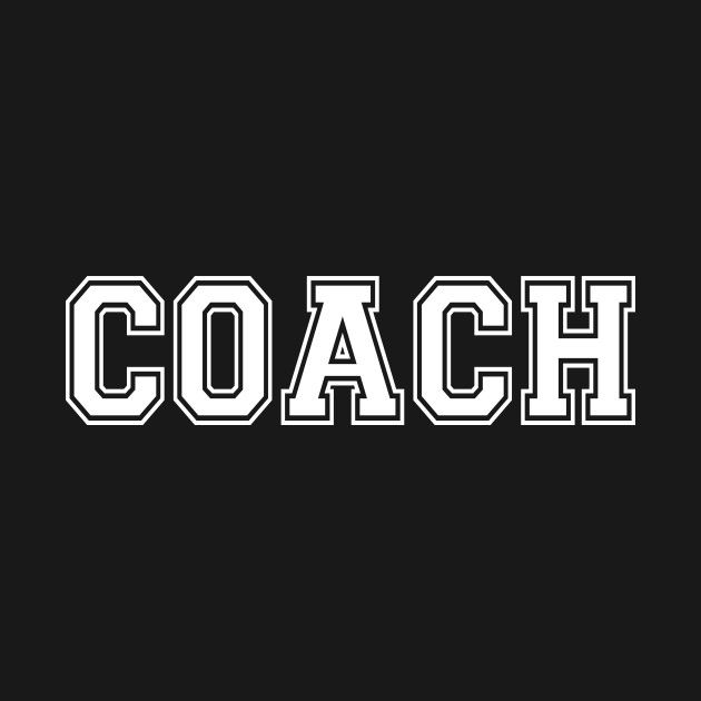 the word coach written in white on a black background