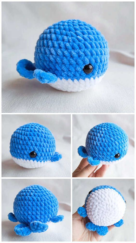 crocheted blue whale amigurt stuffed animal