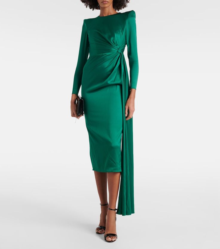 Crepe Midi Dress, Alex Perry, Midi Dress Style, Midi Length Skirts, Green Midi Dress, Oversized Blazer, Hat Shop, Fitted Bodice, Midi Length