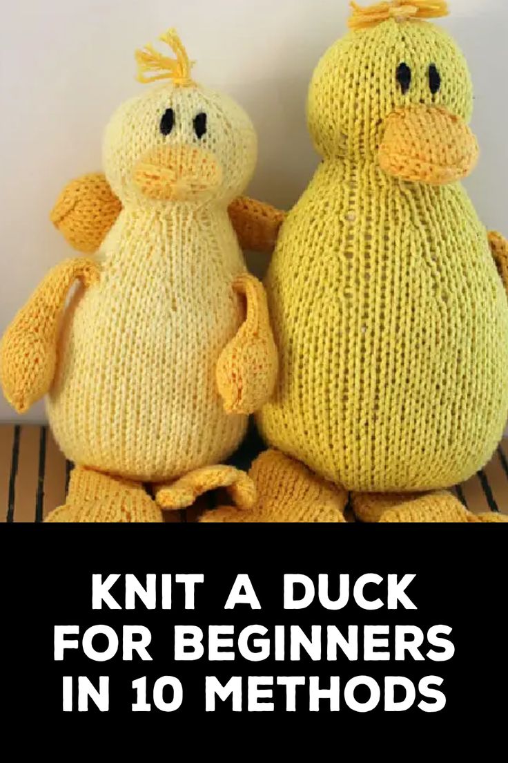 How to Knit a Duck for Beginners Knitted Duck Pattern Free, Duck Knitting Pattern Free, Knit Duck Pattern, Knotting Patterns, Knit Duck, Duck Pattern, Medium Weight Yarn, Learn How To Knit, Knitting Supplies