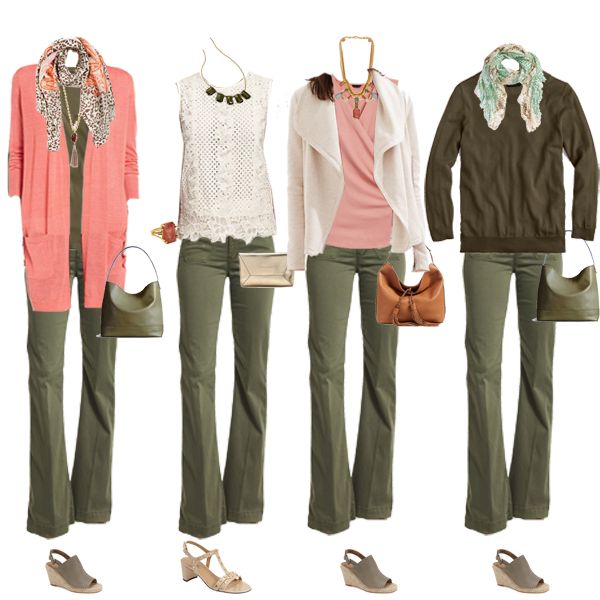 Sage Pants Outfit Color Combos, Olive Green Outfit Color Combinations, Olive Pants Outfit, Olive Green Pants Outfit, Olive Green Outfit, Green Pants Outfit, Olive Jeans, Color Combos Outfit, Olive Pants