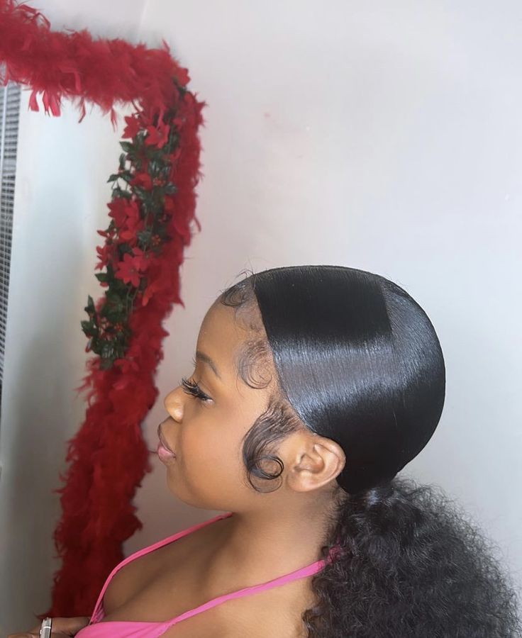 Sleek Messy Bun Black Women, Wig Hairstyles Ideas Black Women Ponytail, Slik Ponytail Styles Natural Hair, Ponytail Weave Black Women, Bald Braids, Slick Back Ponytail Weave, Slik Ponytail Styles, Slick Back Braided Ponytail Weave, Slick Ponytail Weave