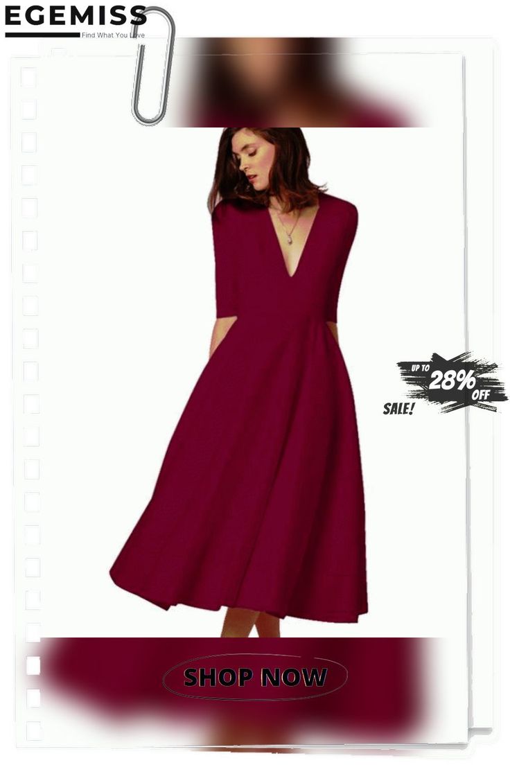 Vintage Women Casual Plus Size Elegant Ball Gown Sexy V Neck Long Party Dresses White Dresses Elegant Solid Color V-neck Party Dress, Fall Party V-neck Maxi Dress, Winter Party Non-stretch Maxi Dress, Chic Solid Color Prom Dress, Fitted Solid V-neck Dress For Party, Spring Party Midi Dress In Solid Color, Non-stretch Midi Dress For Fall Party, A-line Bodycon Evening Dress For Spring, A-line Bodycon Dress For Spring Evening