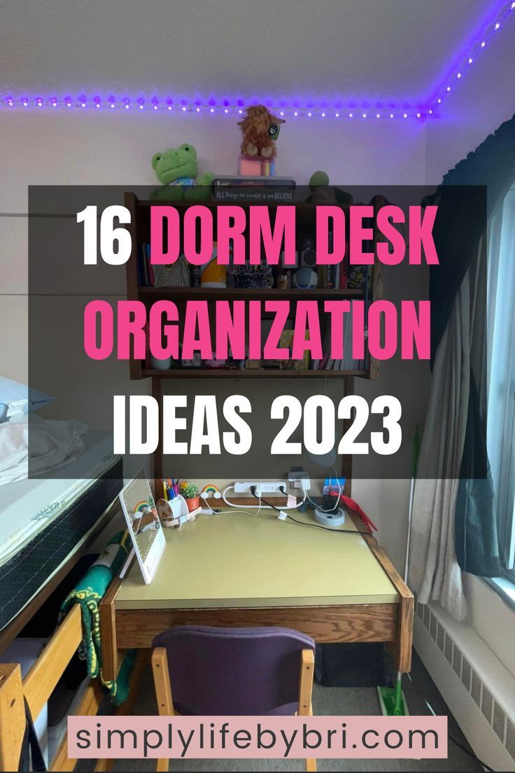 dorm desk organization ideas Desk Organization College, Dorm Desk Organization, College Dorm Room Organization, Desk Organization Ideas, Dorm Room Essentials List, Dorm Room Desk, College Desk, College Dorm Room Inspiration, Dorm Desk