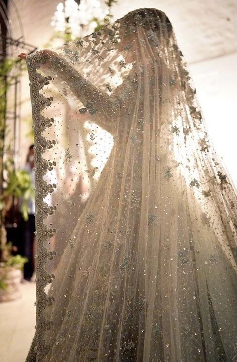 the back of a wedding dress with sequins on it