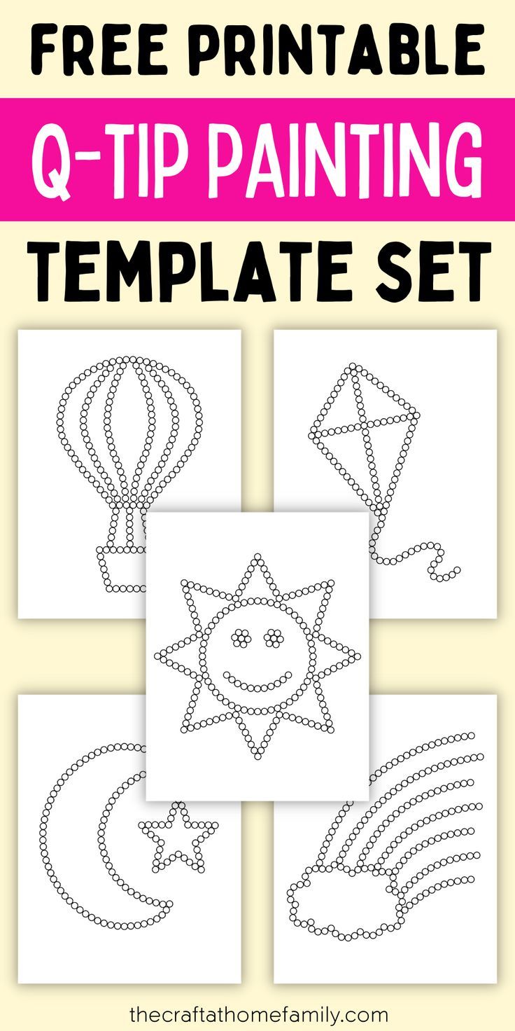 the free printable q - tip painting template set includes four different shapes and sizes