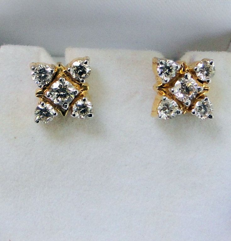 14 k solid gold diamonds sated earring pair. made of solid 14 carat gold sated diamonds. great pair for any collection.diamond detail-center clean, belgium cut, white-gh, purity-si. size of ear stud-12 mm, 14 carat gold weight -4.050 grams, diamond weight-0.94 carat. Classic Hallmarked Diamond Earrings, Elegant Diamond-shaped Diamond Earrings, Formal White Cluster Earrings With Single Cut Diamonds, Diamond-shaped Diamond Earrings For Formal Occasions, Formal Diamond-shaped Diamond Earrings, Formal Hallmarked Diamond Earrings, Formal White Diamond Earrings, Formal Hallmarked Cubic Zirconia Diamond Earrings, Formal Cluster Earrings With Diamond Accents In 14k Gold