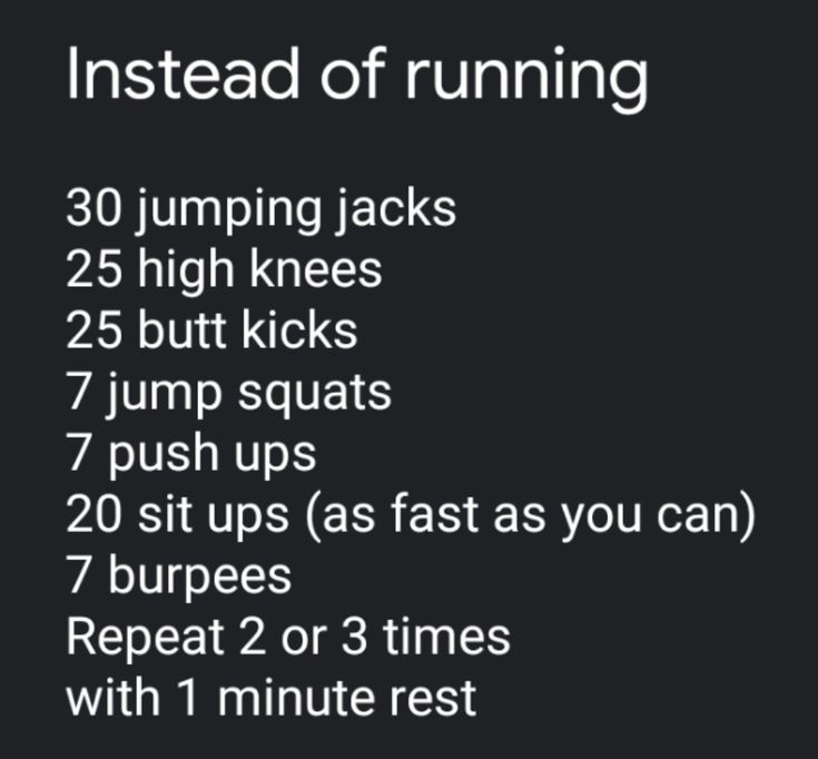 the instructions for running on a black background with white text that reads, instead of running