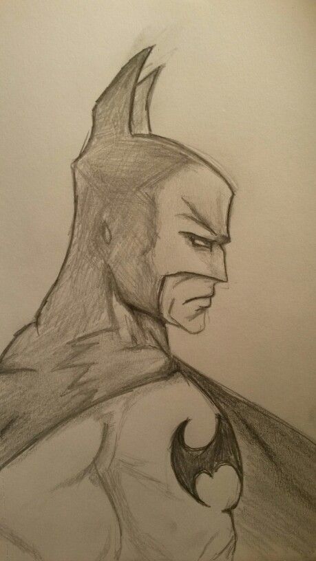 a pencil drawing of batman from the animated movie