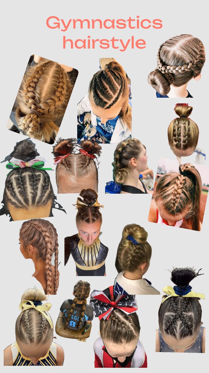 Gymnastics Meet Hair, Soccer Hairstyles, Soccer Hair, Hair Volleyball Hairstyles, Competition Hair, Gymnastics Hair, Softball Hairstyles, Hairstyle Examples, Easy Hairstyles For Thick Hair