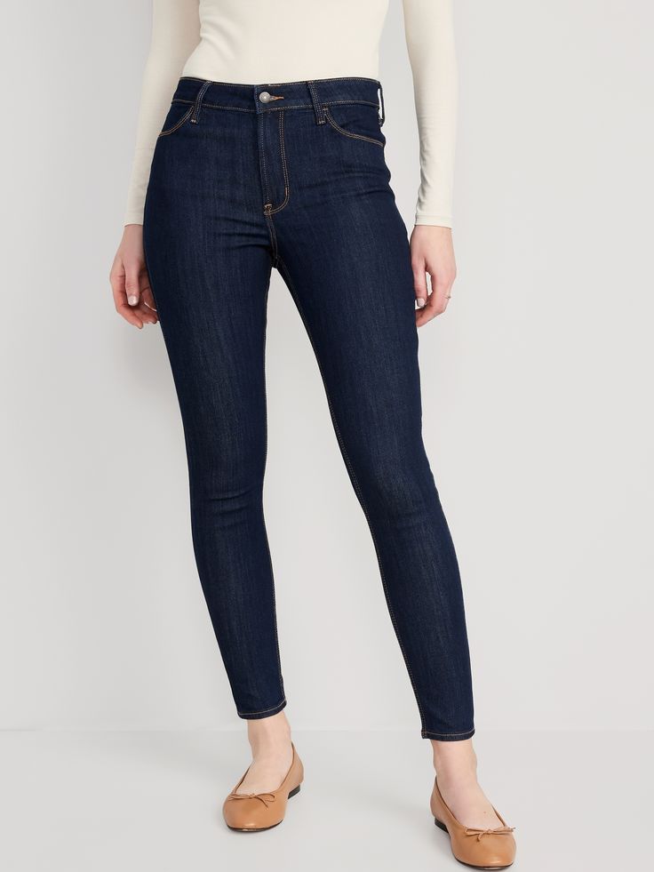 High-Waisted Wow Super-Skinny Jeans for Women | Old Navy Modern High-rise Slim Fit Bottoms, Modern High Rise Slim Fit Bottoms, Fitted Slim Bottoms For Everyday, Slim Fall Bottoms For Everyday Wear, Classic Bottoms With Zipper Closure For Fall, Slim Fall Bottoms For Everyday, Classic High Rise Bottoms With Hip Pockets, High-rise Fitted Pants With Zipper Closure, High Rise Fitted Pants With Zipper Closure