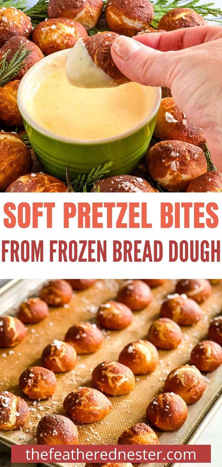 soft pretzel bites from frozen bread dough are the perfect appetizer for any holiday gathering