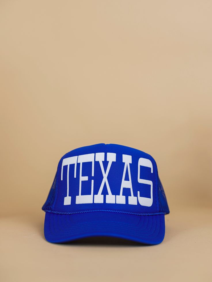 One Size Fits Most This hat is made to order and will ship in 3-5 business days MADE TO ORDER PRODUCTS ARE FINAL SALE Blue Snapback Hats For Spring, Blue Snapback Hat With Short Brim For Summer, Blue Summer Snapback Hat With Short Brim, Blue Short Brim Baseball Cap For Spring, Blue Trucker Hat One Size Fits Most, Blue Short Brim Snapback Hat For Spring, Blue Flat Bill Hats For Spring, Blue Snapback Hat With Flat Brim For Spring, Blue Flat Bill Baseball Cap For Spring