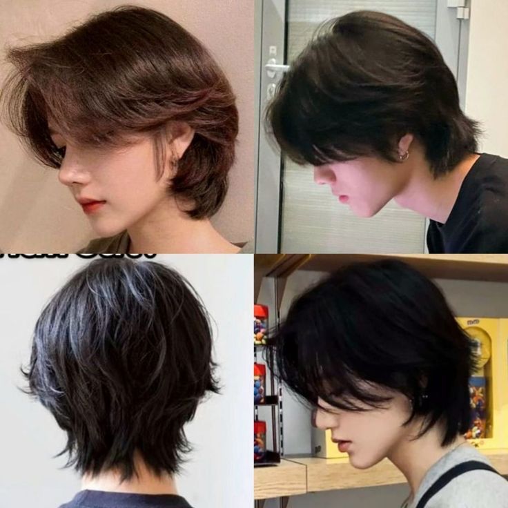 Haircuts Wolfcut Short, Short Wolfcut Back, Middle Part Haircut Women, Wolfcut For Women, Short Wolfcut Hairstyle Women, Short Boyish Haircut, 2 Block Haircut Women, Short Wolfcut Styling, Haircut Wolfcut Short