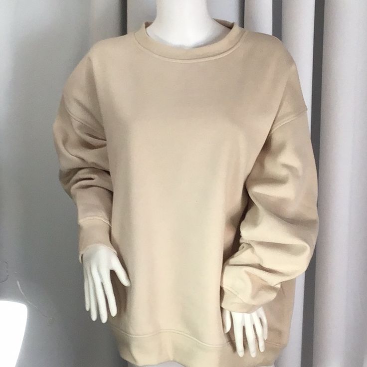 Cotton Nwot Size 14 Nice Tan Cotton Sweatshirt Size 14 Nice Quality The Color Is Cute! Oversized Beige Crew Neck Sweatshirt, Basic Cream Fall Tops, Basic Cream Tops For Fall, Oversized Cream Crew Neck Top, Beige Oversized Crew Neck Top, Oversized Beige Crew Neck Top, Best Tan, Cotton On, Cotton Tops