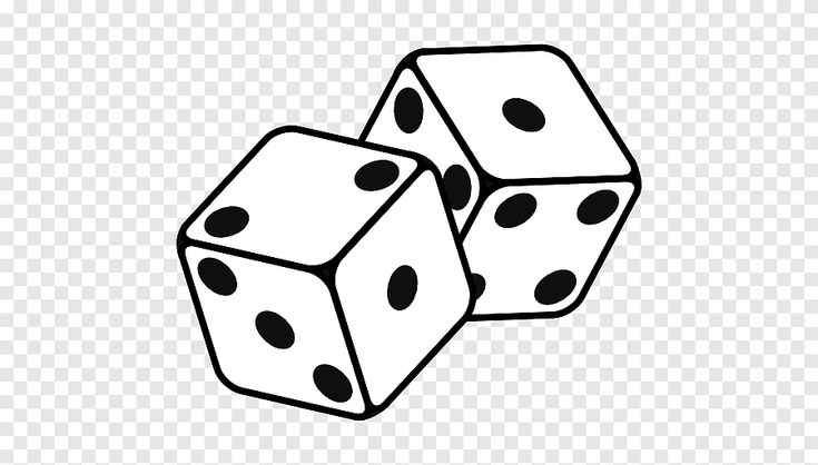 two dices that are black and white on a transparent background, hd png