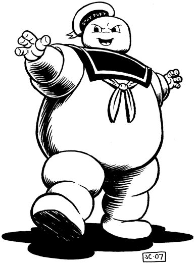 an image of a cartoon character from the tv show mr potatoty, drawn in black and white