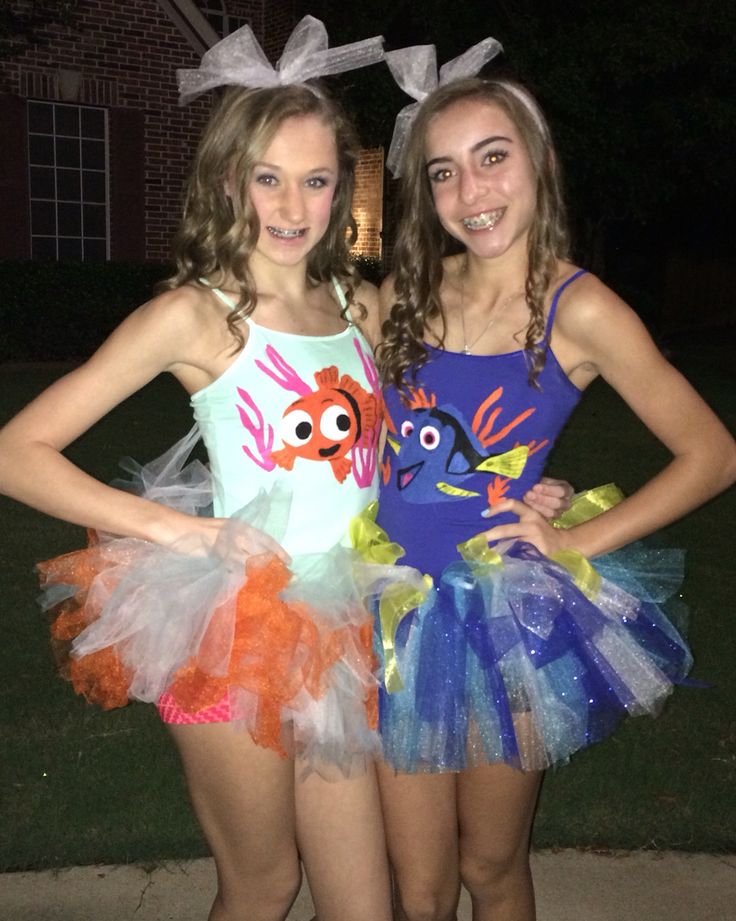 Nemo And Dory Costume Best Friends, Dory And Nemo Costume, Dori Costume, Nemo And Dory Costume, Fun And Easy Halloween Costumes, Nemo Halloween, Costumes For Besties, Halloween Costumes For Besties, Dory Costume