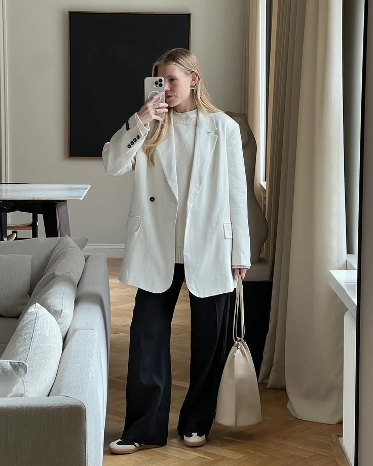 Oversized White Blazer Outfit, White Blazer Outfits, Dramatic Style, Oversized Blazer, Blazer Outfits, White Blazer, All Time, Work Wear, Blazer