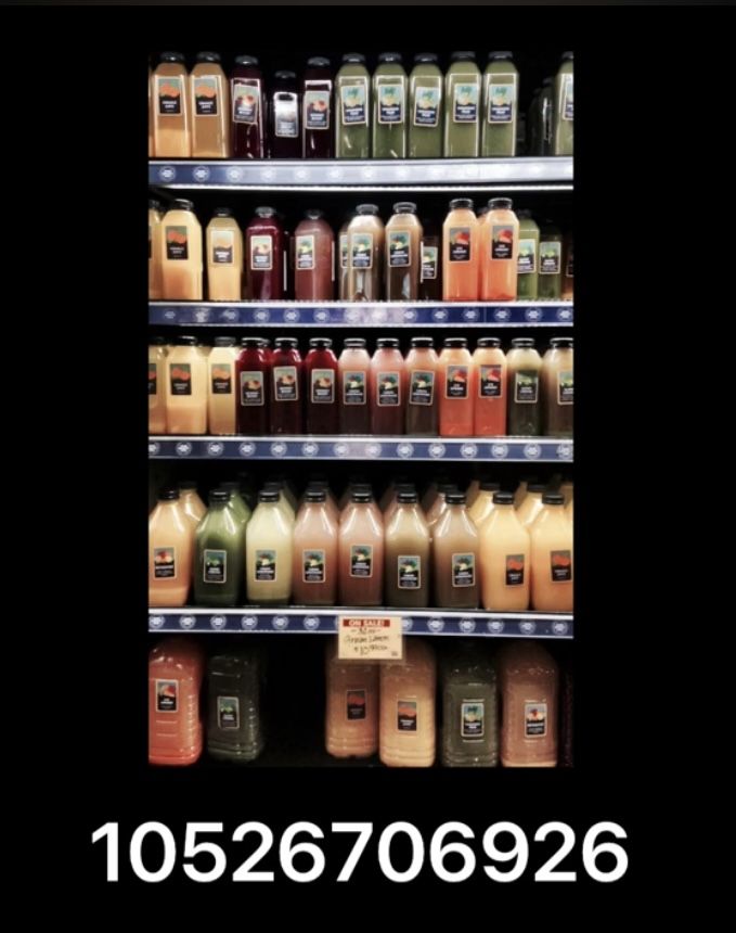 there are many different types of juices on the shelves