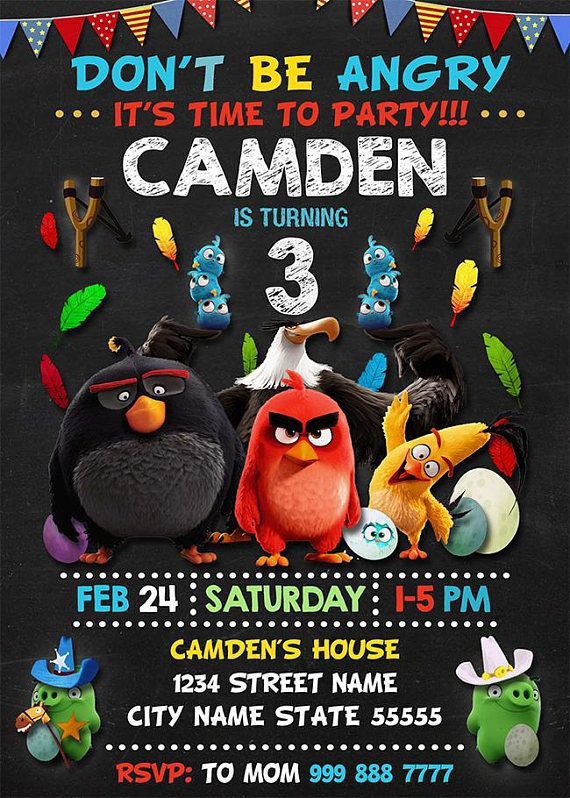 the angry birds birthday party is going on with this printable poster for your child's room