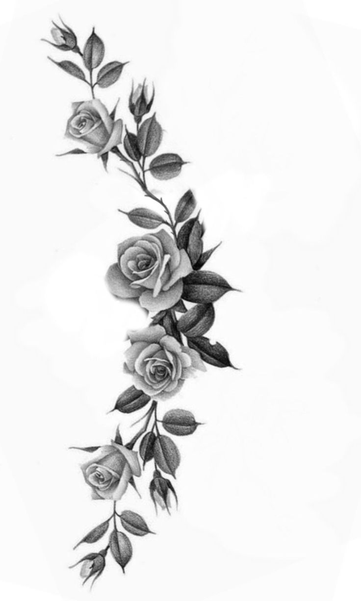 a black and white drawing of roses on a white background with the word love written in it