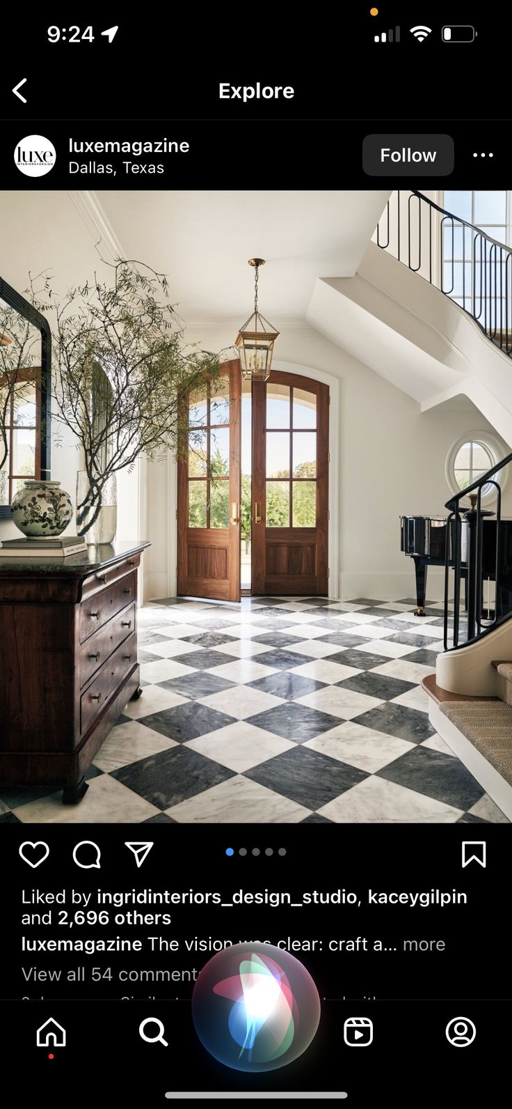 an image of a living room with black and white checkerboard flooring on the walls