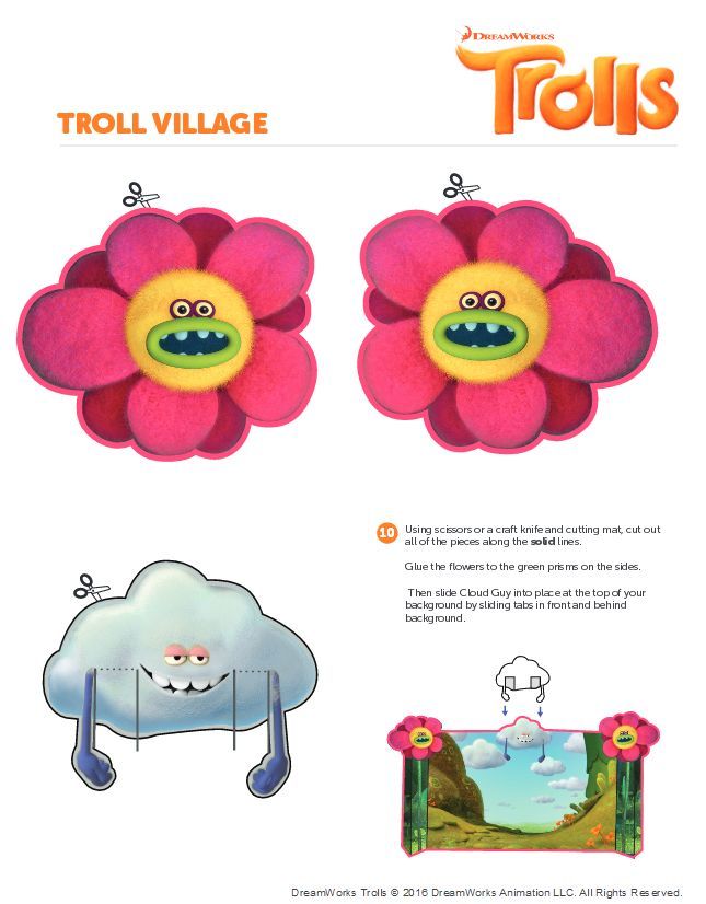 the brochure is designed to look like a flower with two faces on it