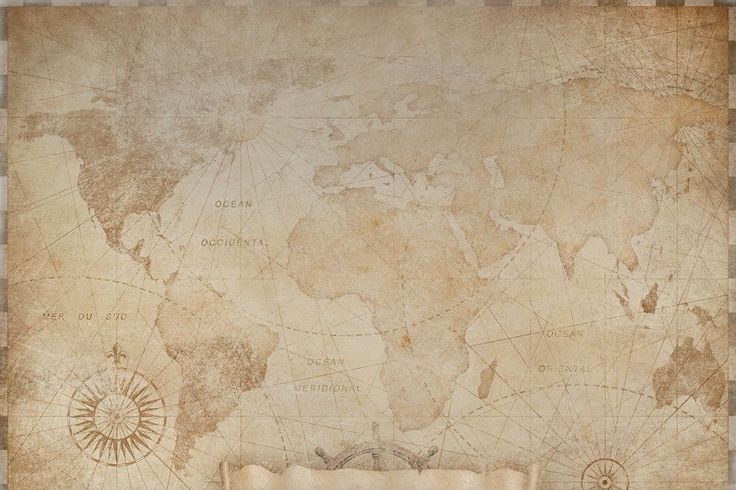 an old world map with compasses on it