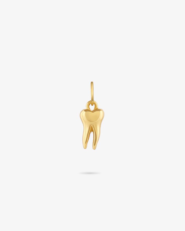 Made in gold vermeil, a thick layer of real 18K gold over sterling silver Build it with our Charm Builder Charm height: 12 mm Charm only — chains sold separately Tooth Charm, Handmade Charms, Veterinarian, Gold Vermeil, 18k Gold, Jewelry Making, Pendant, Gold