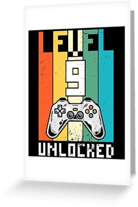 an old style video game controller with the words life is unlocked on it greeting card