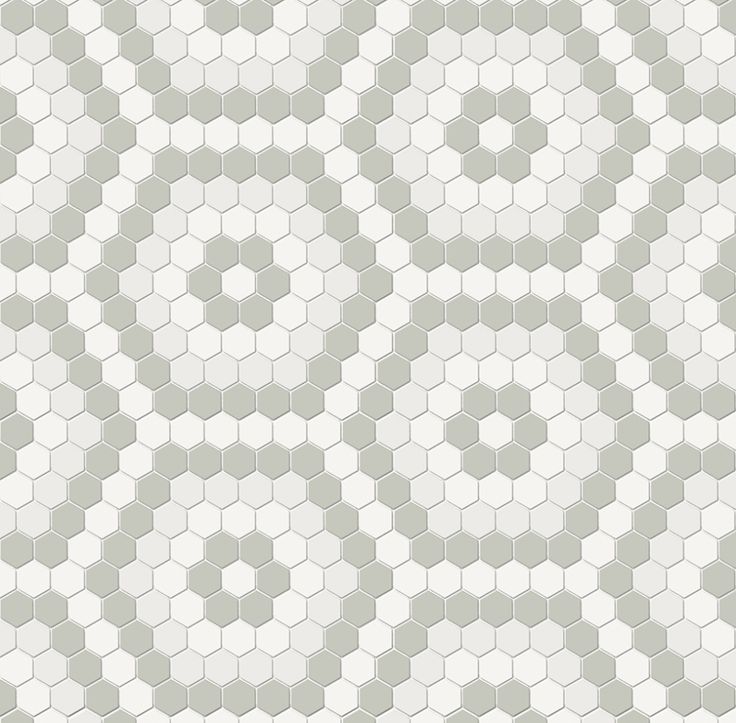 an abstract white and grey tile pattern with hexagonal shapes on the bottom half