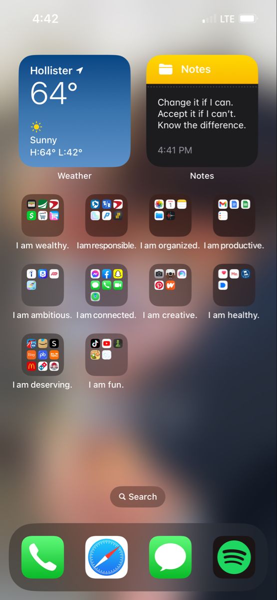 an iphone screen showing the home screen with icons and other things to do on it