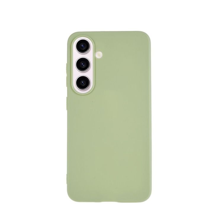 an iphone case with two buttons on the front and back sides, in light green