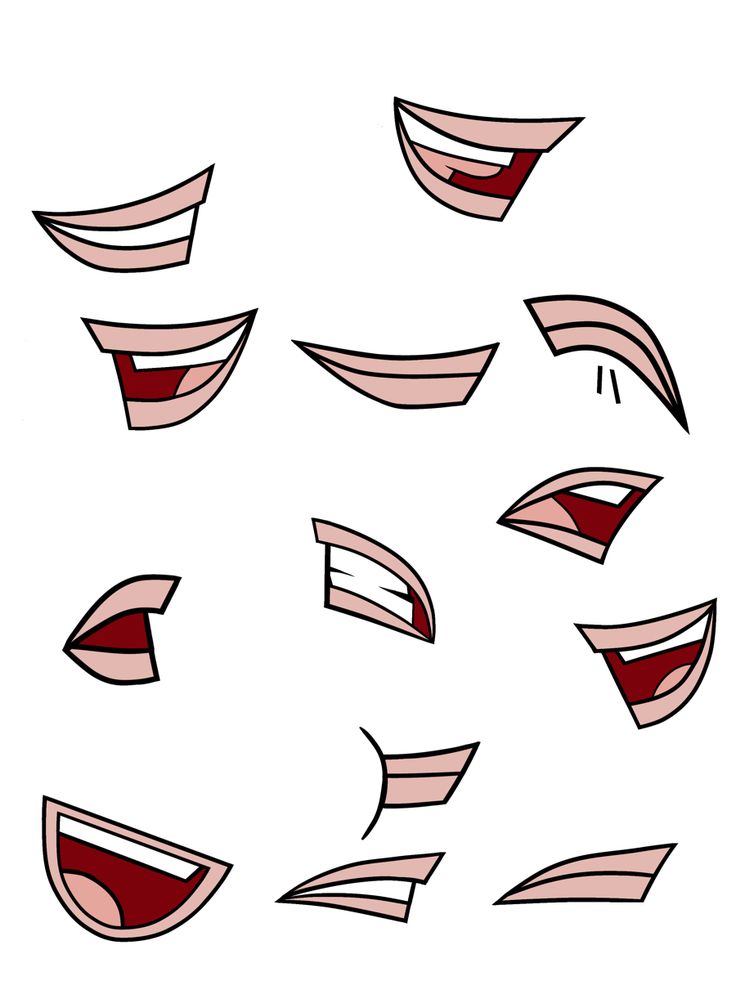 an image of different shapes and lines in the shape of mouth parts on a white background