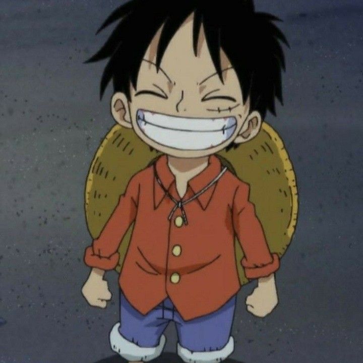 an anime character with a big smile on his face and mouth, standing in the street