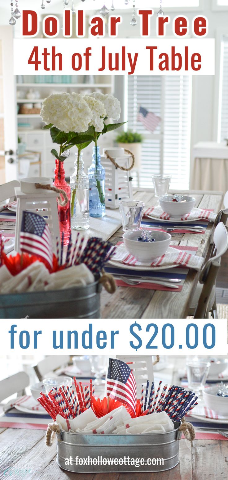 the dollar tree 4th of july table for under $ 200