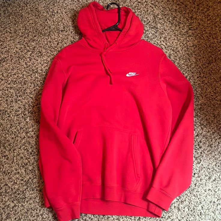 Like Brand New Red Hoodie For Spring, Sporty Red Hoodie For Spring, Casual University Red Sweatshirt For Winter, Casual University Red Crew Neck Hoodie, Red Hoodie Sweatshirt For Spring, Nike Red Hoodie For Fall, University Red Winter Hoodie With Crew Neck, University Red Hoodie For Winter, Casual University Red Hoodie For Winter