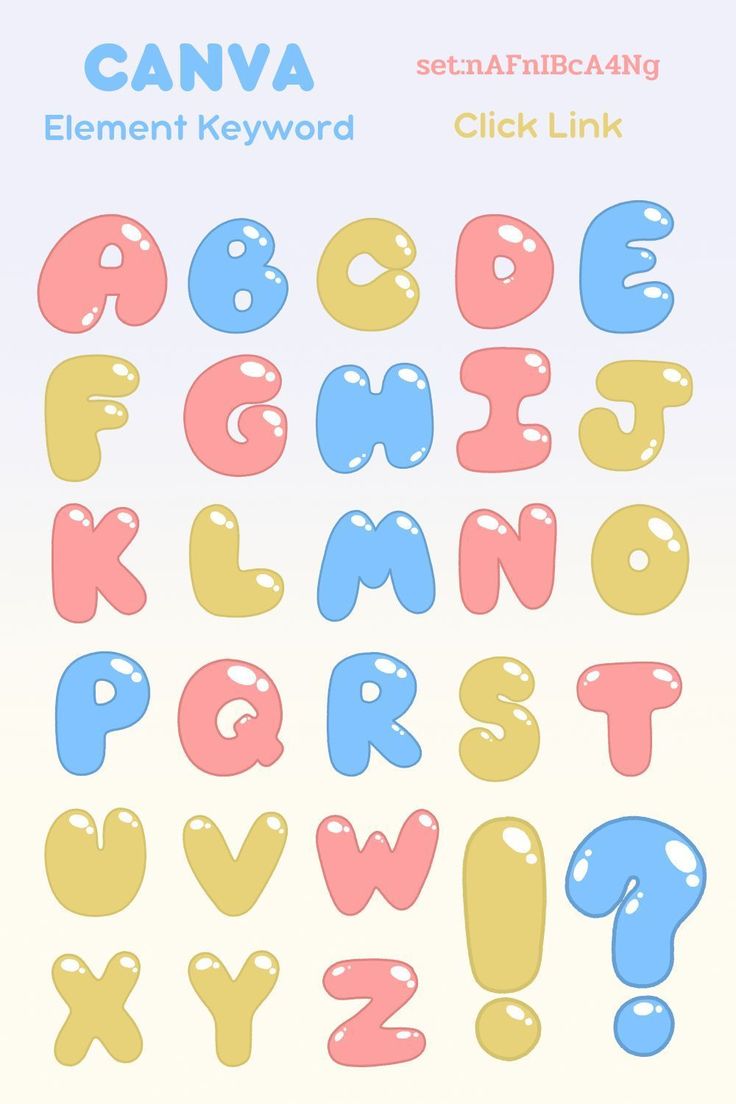 the letters and numbers are made up of different colors, shapes, and font options