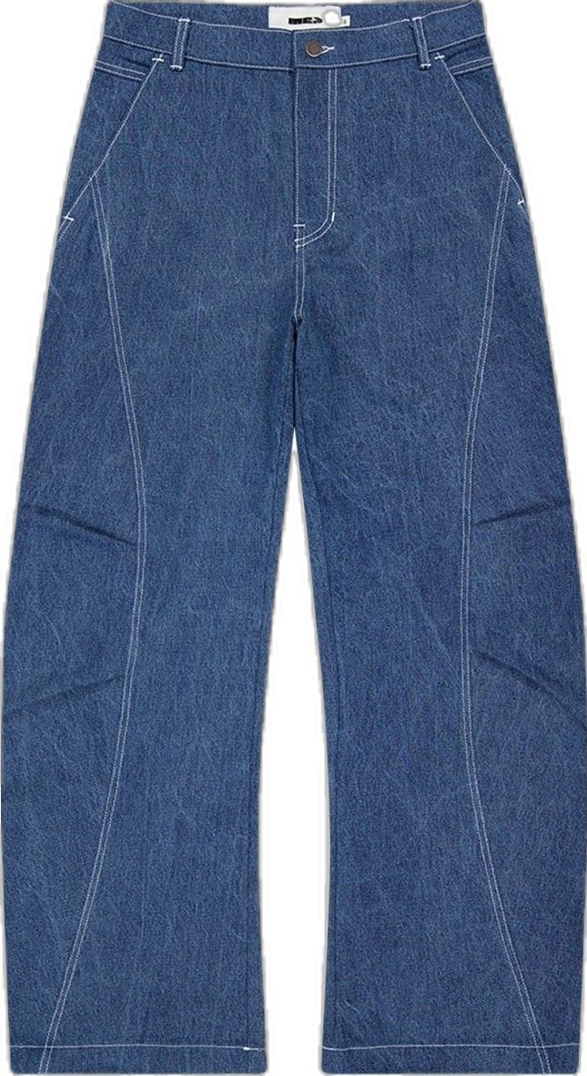 Sporty Denim Pants With Relaxed Fit, Sporty Straight Leg Denim Bottoms, Casual Cropped Leg Bottoms With Contrast Stitching, Sporty Relaxed Fit Wide Leg Jeans, Sporty Wide Leg Relaxed Fit Jeans, Sporty Wide Leg Jeans With Relaxed Fit, Casual Full Length Bottoms With Seam Detailing, Sporty High Rise Relaxed Fit Pants, Sporty Relaxed Fit Denim Pants