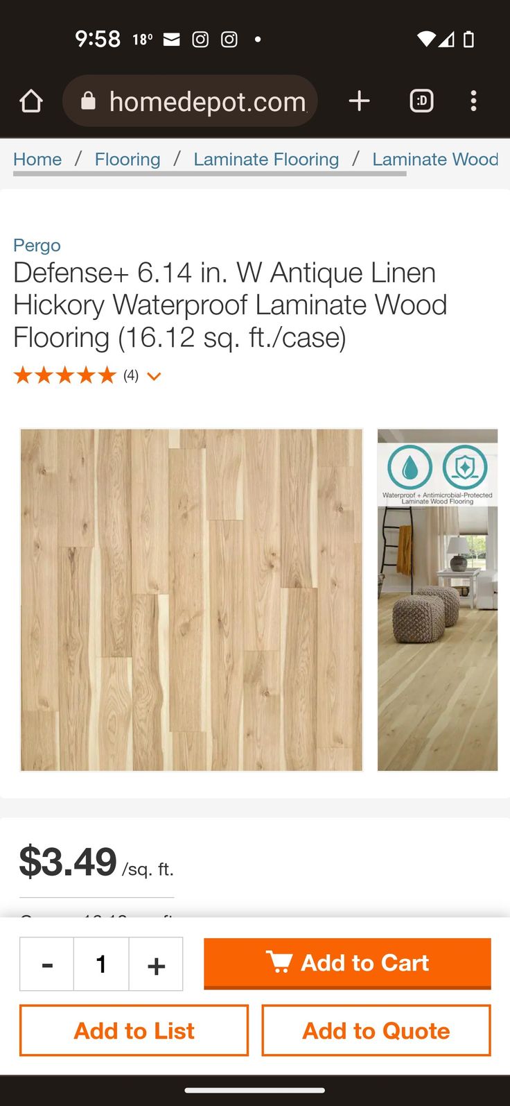 the website for hardwood flooring is displayed