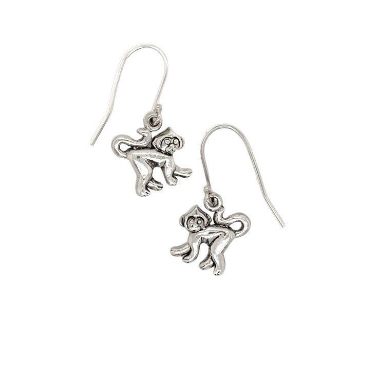 Cute monkey earrings Material: .925 Silver Approximate Length: .5 inches from the hook Monkey Earrings, Cute Monkey, 925 Silver, Dangle Earrings, Silver