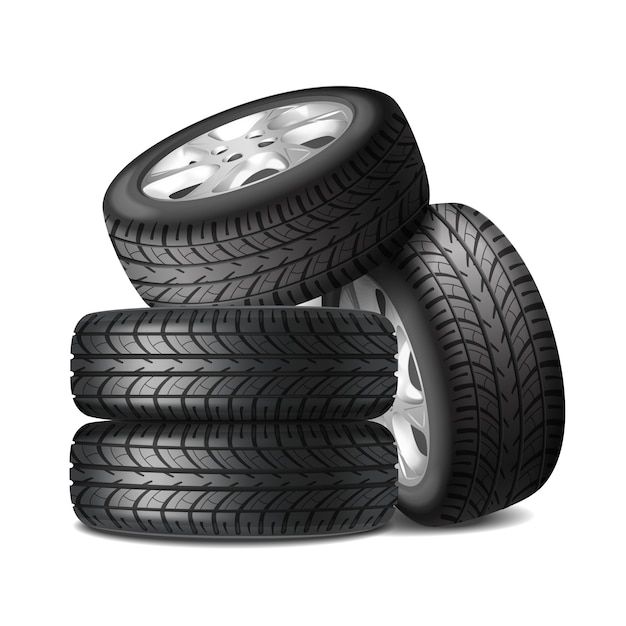 three tires stacked up on top of each other - objects illustrations, clippings