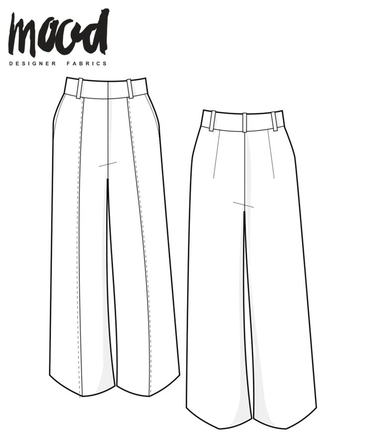 the front and back view of a women's pants sewing pattern